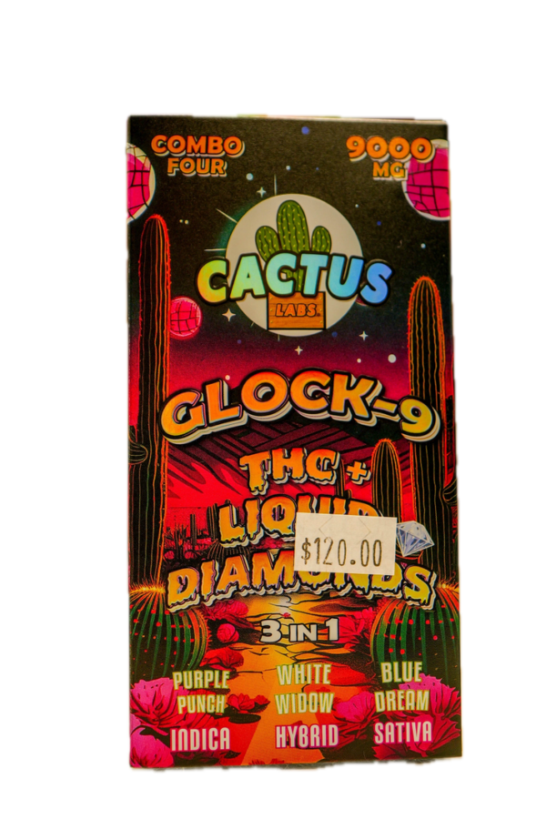 Cactus Labs 3-1 THC Liquid Diamond Vape pen.